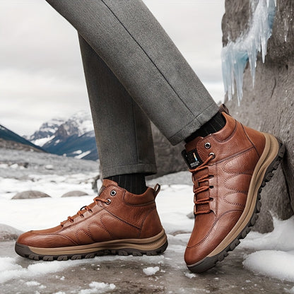 Men'S Large-Size Thickened Warm Shoes, Snow Boots, Thick Warm Hiking Boots, And Anti-Slip Shoes Suitable for Outdoor Sports And Leisure