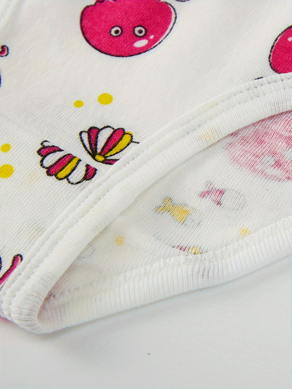 6-Pc Girls' Triangle Comfortable Breathable Underwear with Mermaid, Seahorse, Octopus And Other Marine Elements