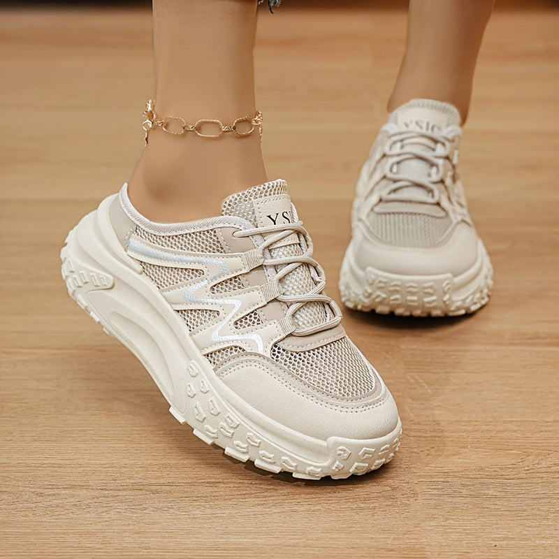 Women'S Casual Summer Shoes with Thick Soles And Versatile Slippers, Easy And Breathable Mesh Surface, White And Comfortable., Women Shoes