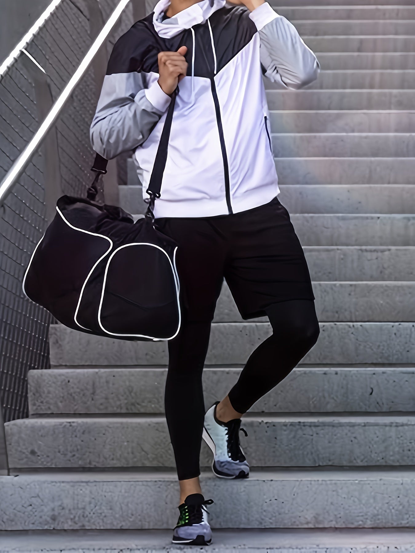Set of 2 Men'S 2-In-1 Running And Workout Pants Designed for Gym Use, Featuring a Towel Loop