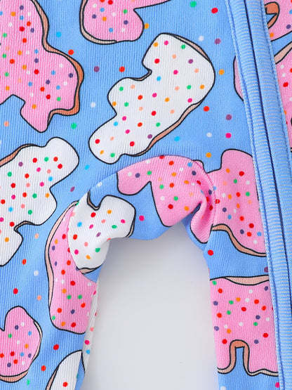 Snug-Fit Baby Sleeper: Elephant And Zebra Animal Friends Print. Two-Way Zipper, Fold-Over Cuffs. Soft, Machine Washable for 0-3 Years. Perfect for All-Season Outdoor Wear, for Outdoor