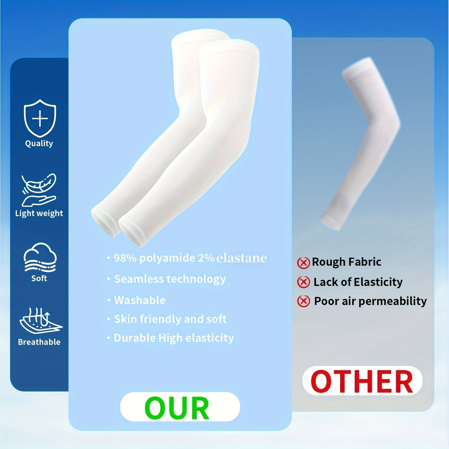 7 Pairs Cooling Arm Sleeves Compression Arm Sleeves for Men-Women, Cooling arm sleeve for Cycling, Driving, Golf, Running, etc., Cooling Arm Sleeves for Women, Cooling Sleeves, Athletic Performance, Active Lifestyle, Snug Fit, Breathable Fabric, Soft Text