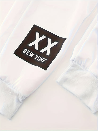2025 Men'S Edition Solid Color Jogging Pants Featuring Dual Side Pockets And a Drawstring, Stylish Casual Trousers with 'NEW YORK' Print, Ideal for Outdoor Activities