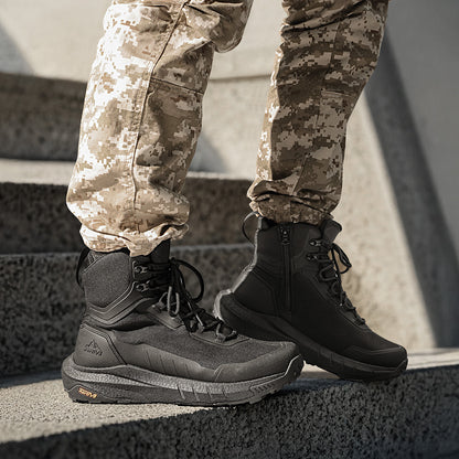 NORTIV 8 Men's Tactical Hiking Boot Lightweight Boots for Work All Day Side Zipper Motorcycle Combat Boot Arch Support 8 Inches