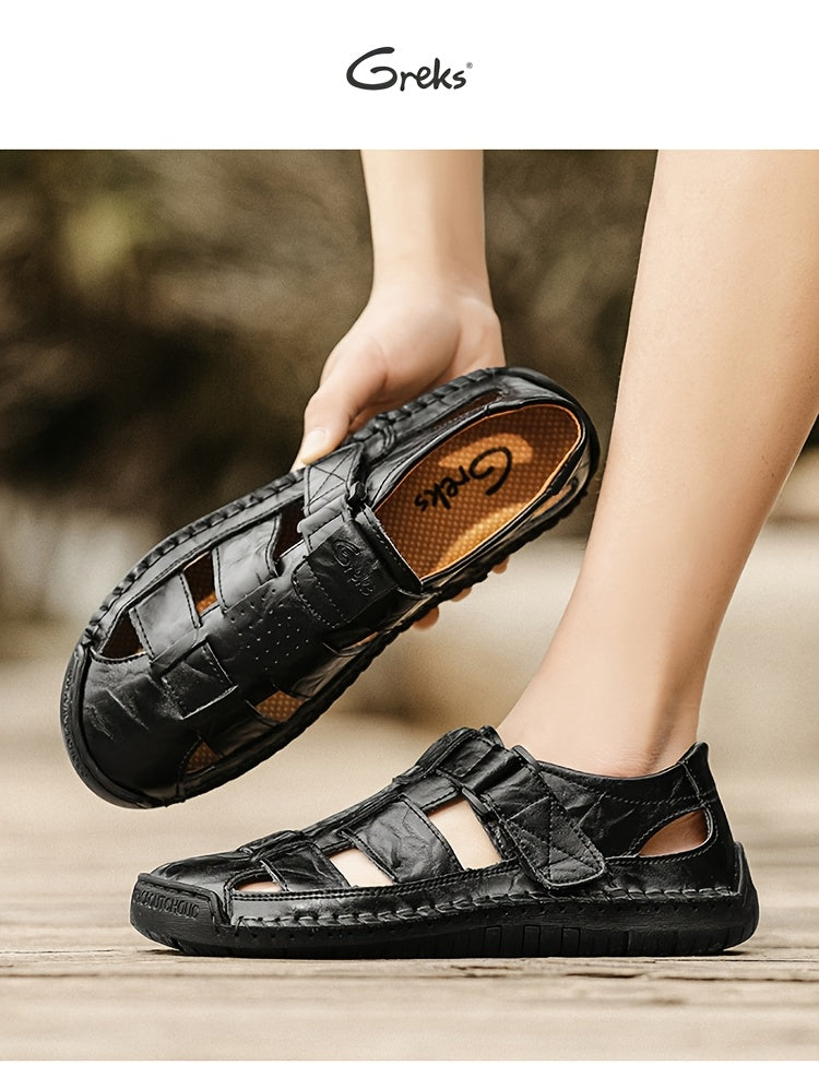 GERKS Men's Casual Summer Sandals Breathable Open-Toe Shoes with Adjustable Strap for Outdoor & Daily Wear