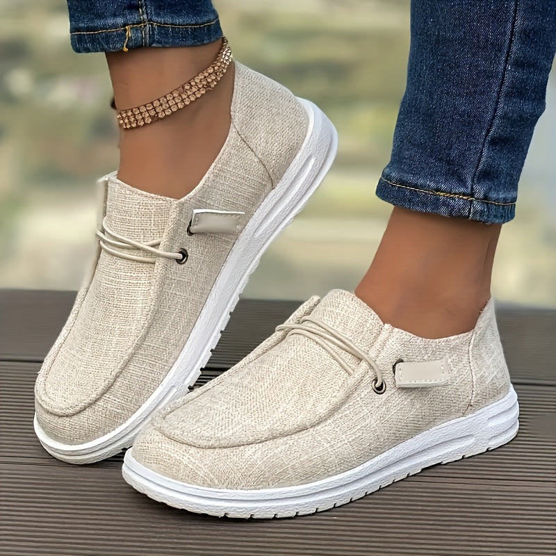 [Lightweight Casual Sneakers] Women's Casual Sneakers, Fashionable Walking Shoes, Lightweight New Women's Shoes Lightweight Non-slip Casual Sneakers - Breathable Fabric Upper, Round Toe Design, White Lace Closure And Cushioned TPU Sole For All-day Comfort