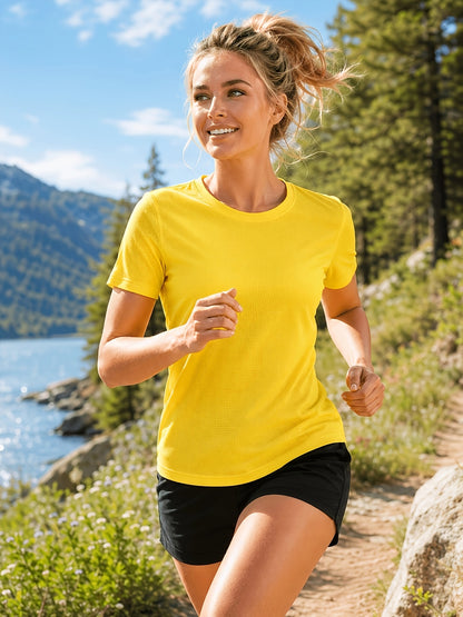 Women'S 6-Pack Performance T-Shirts - Breathable, Moisture-Wicking, and Skin-Friendly for, Outdoor, and Everyday Comfort