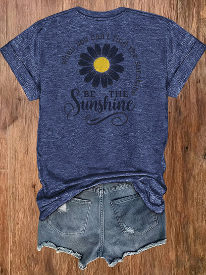 Women'S Casual Sports T-Shirt | Lightweight & Breathable European Summer Round-Neck Tee With Uplifting 'Be The Sunshine' Print - Ideal For Spring/Summer And Perfect For Various Occasions