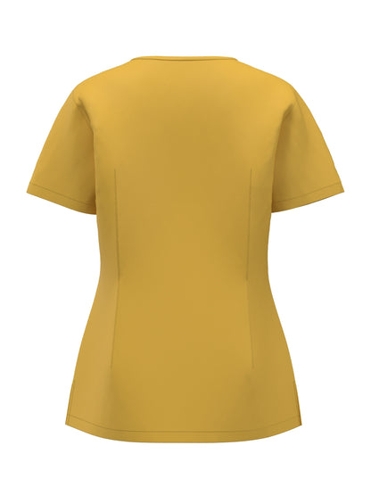 Women's Scrub Pants Set, Elastic Breathable Polyester Spandex Blend, V-Neck Short Sleeve with Pocket, Solid Color, for Work