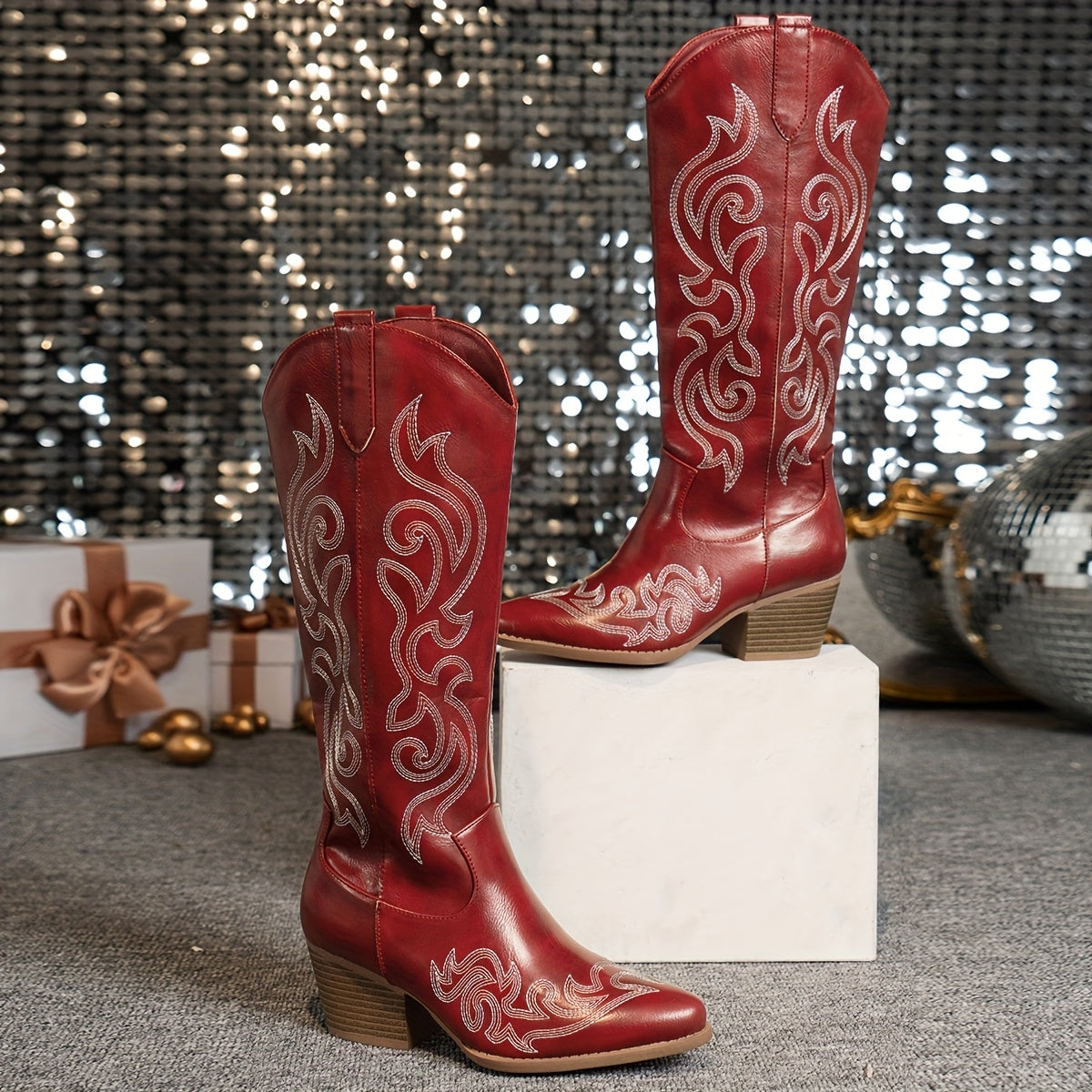 Women's Retro Embroidered Horse Riding Western Women's Boots Vacation Style Music Festival Travel Leisure Style Women's Shoes, Women Shoes