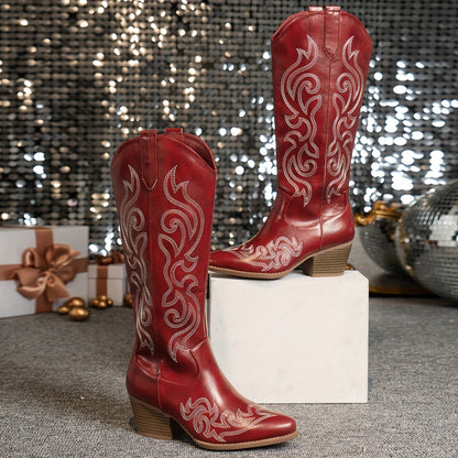 Women's Retro Embroidered Horse Riding Western Women's Boots Vacation Style Music Festival Travel Leisure Style Women's Shoes, Women Shoes