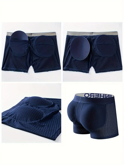 New Men'S Boxers Featuring Butt Pads, Made from Breathable Mesh, Designed for Comfort And Elasticity, Perfect for Lounging at for home