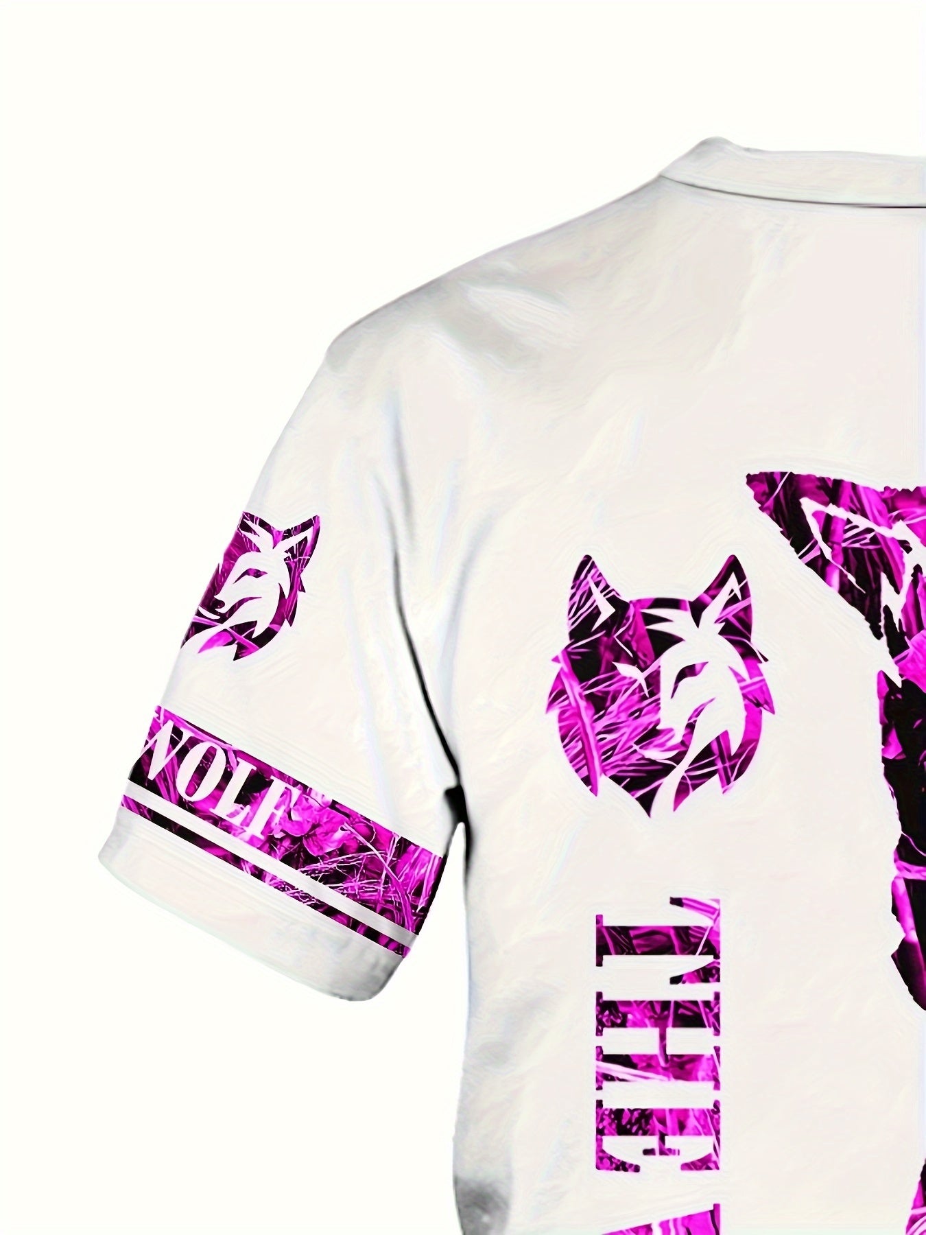 Summer Men's wolf pattern casual round neck short-sleeved T-shirt and shorts 2pcs set, suitable for outdoor activities
