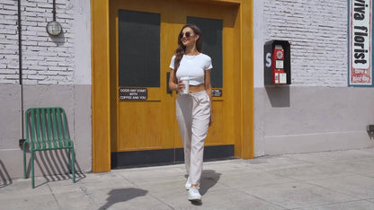 Women'S Summer Casual High-Waisted Drawstring Beach Pants