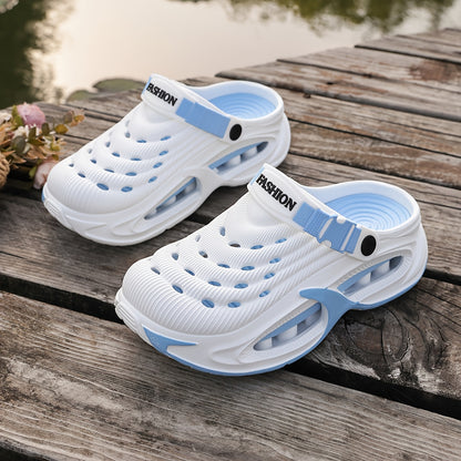 Women'S Breathable Two-Wear Hole Shoes with Hollowed-Out Design. Suitable for Daily Commuting And Streetwear. Anti-Slip Thick Soles with Adjustable Heels. Chunky Summer Shoes., Women Shoes
