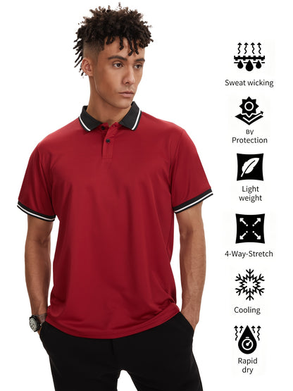 6pcs - Men's Polo Shirt Short Sleeve Sports Golf Polo Shirt Men's Casual Summer Outdoor T-shirt