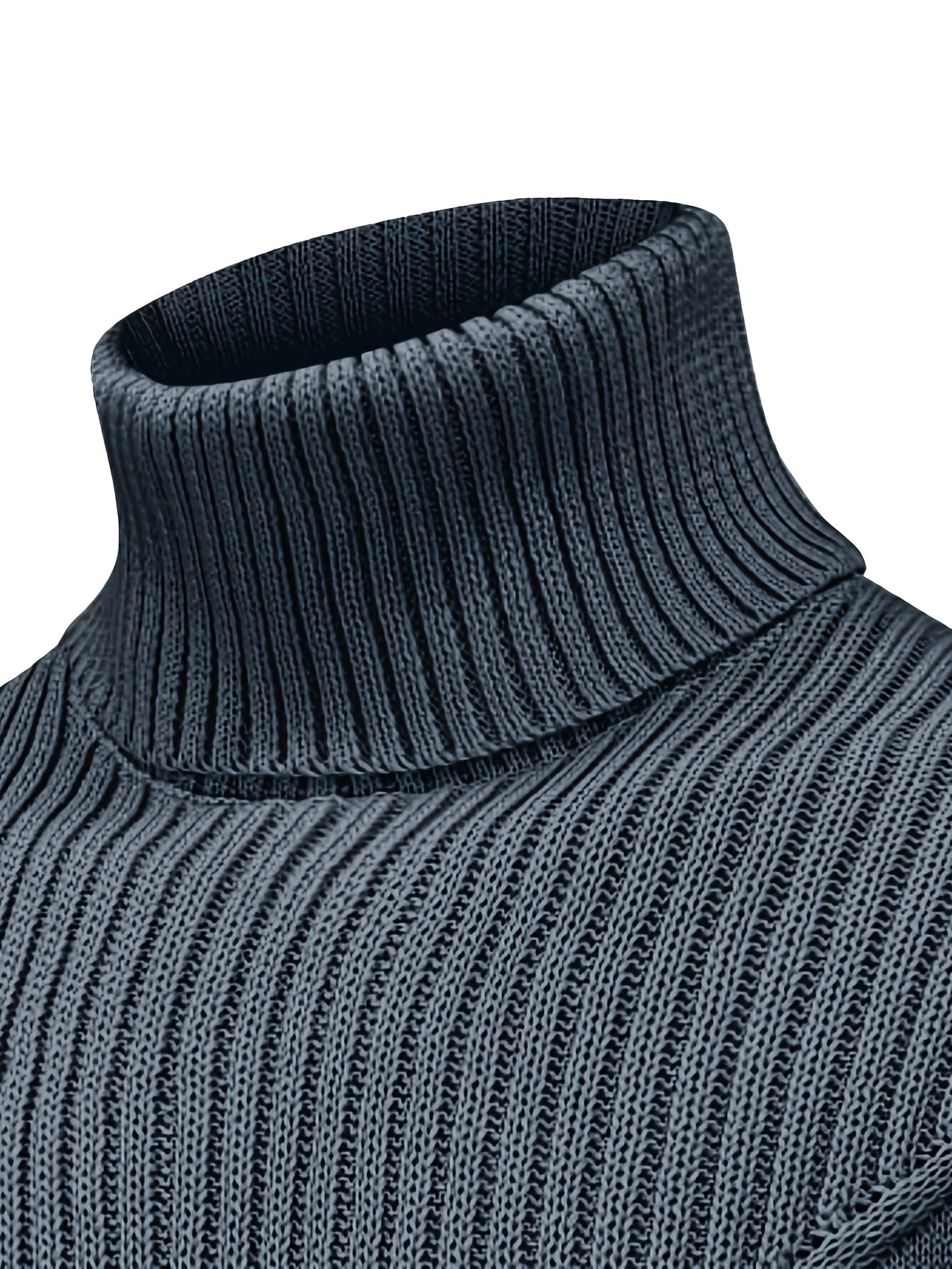 Men's Mature Casual Vintage Twisted Turtleneck Knit Pullover