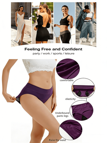 5pcs New Summer Women's Mid-Waist Period Panties, Three-Layer Protection, Washable and Reusable, High-Stretch, Breathable, Leak-Proof, Comfortable Underwear for Daily Use During Menstruation
