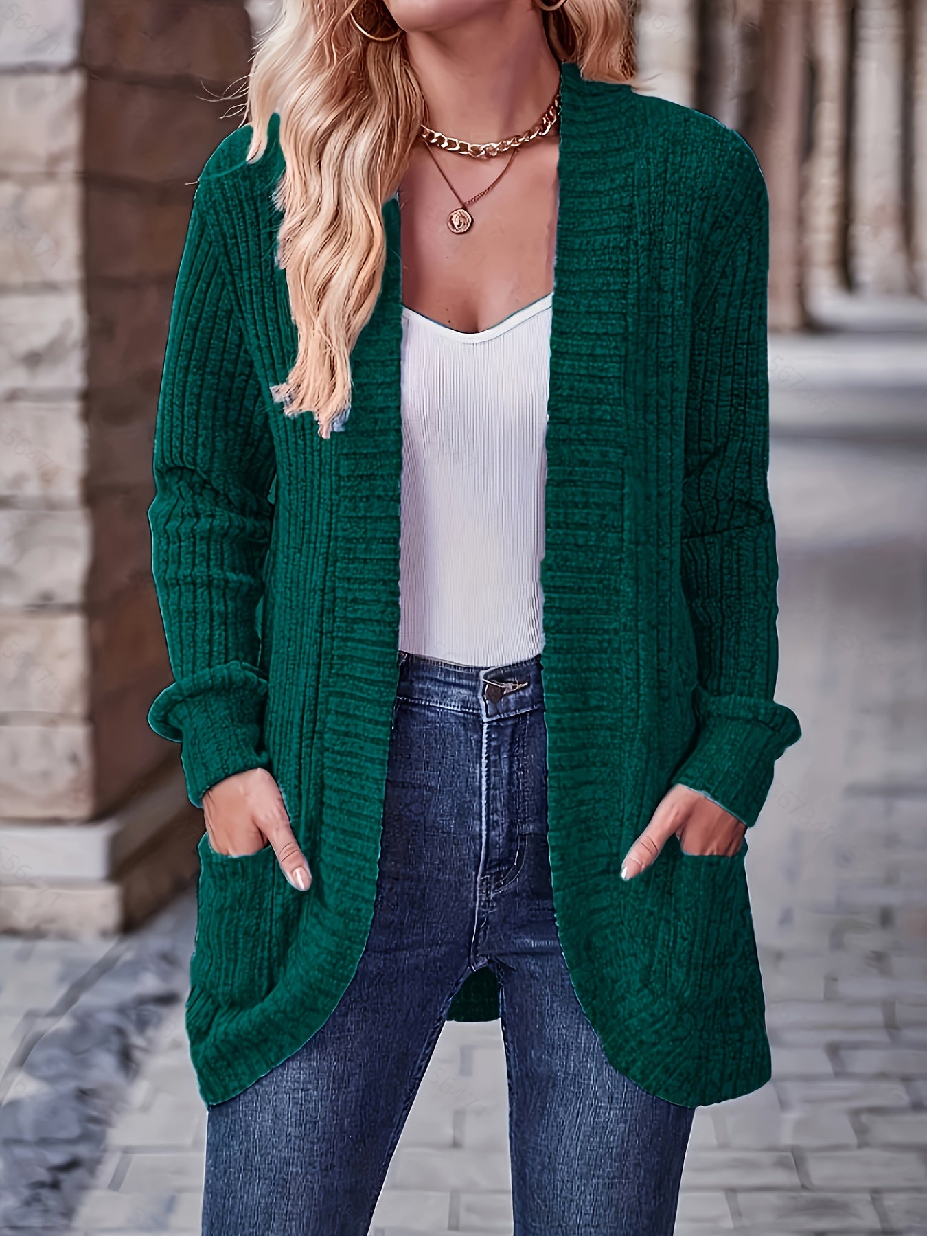 [Orientation] Elegant Orientation + Fashionable Loose Casual Solid Color Thread Pocket Splicing Long Sleeve Blouse