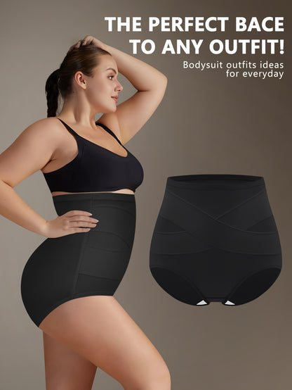 4pcs Plus Size High-Waist Shaping plus-size Panties- Breathable And Comfortable, Designed To Shape Your Figure Perfectly- Featuring A Wide Elastic Waistband For Extra Support, Providing All-Day Comfort