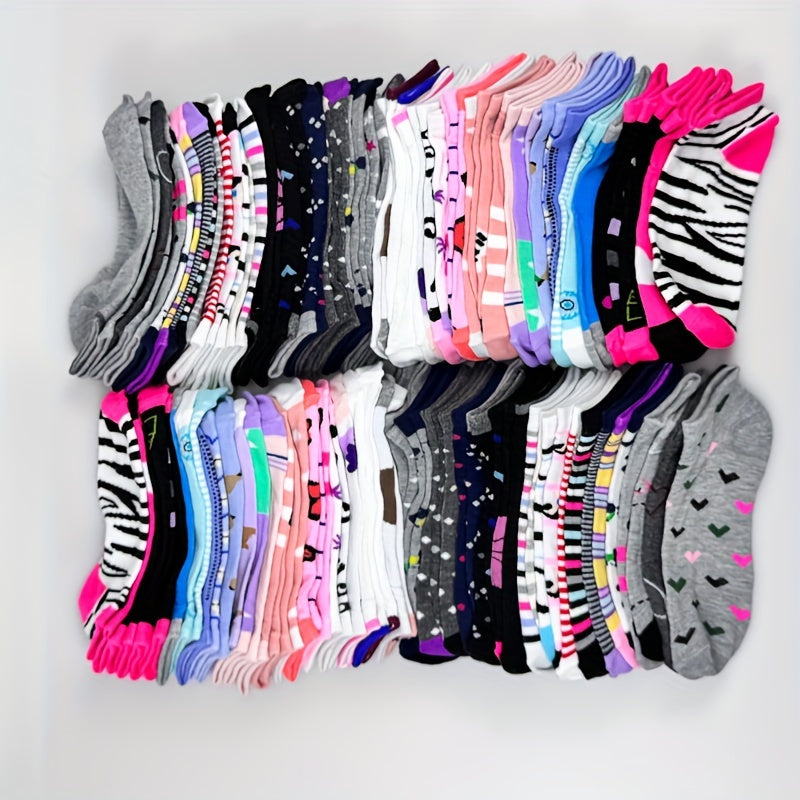 20 Pairs Random Pattern Socks, Easy And Breathable Low-Cut Ankle Socks, Women'S Stockings And Hosiery