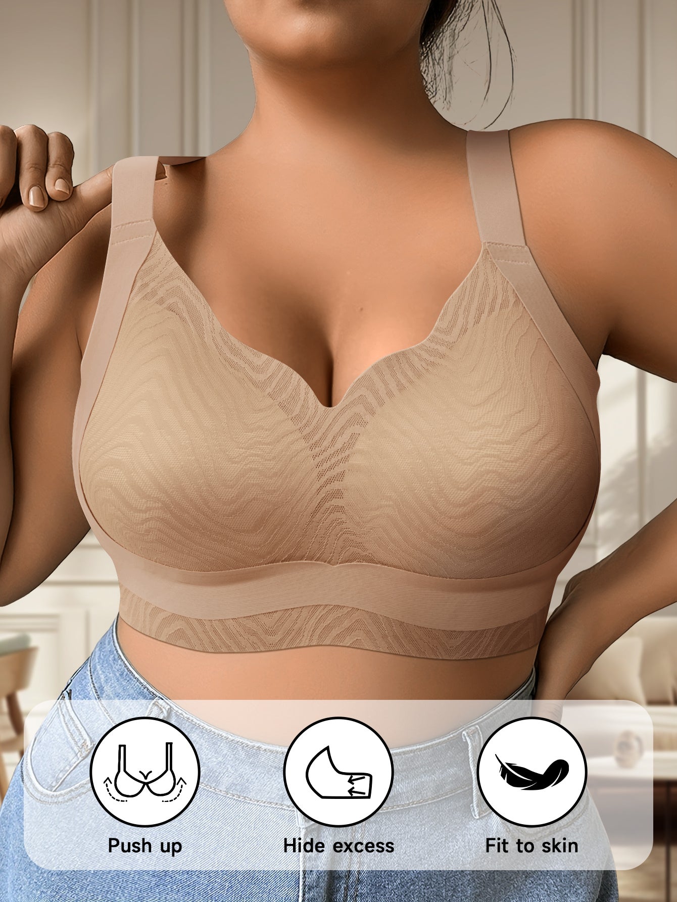 Plus Size Wireless Bras for Women - Made from Soft, Breathable Material for All-Day Comfort And Support, Designed for Curvy Figures (Sizes 1XL to 5XL)