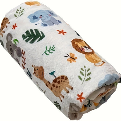Double-Layer Minky Baby Blanket - 30 x 40 Inch Plush Animal Design