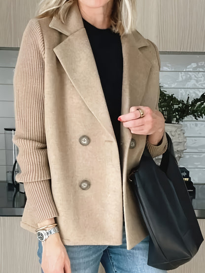 Women'S New Fashion Casual Double-Breasted Casual Strip Long-Sleeved Suit Jacket
