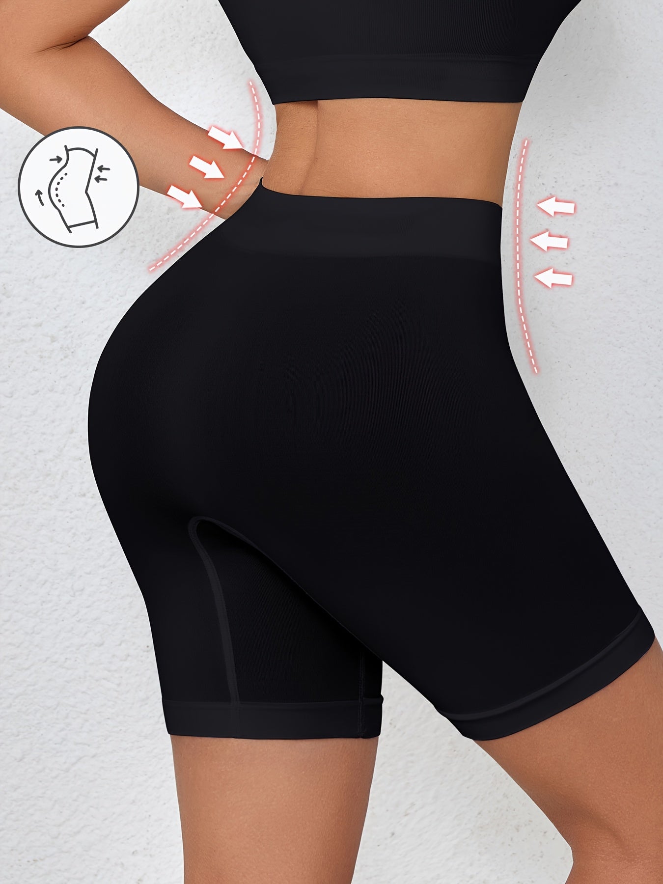 3-pack High Waisted, Cinched, Seamless Leggings, Women'S Sports Yoga Safety Pants, Anti Exposed Flat Corner Pants