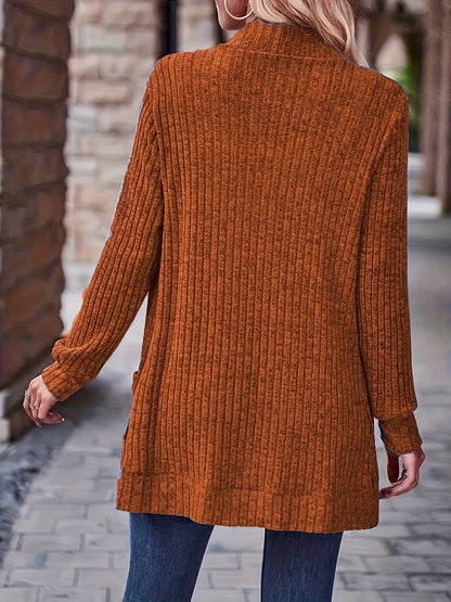 [Orientation] Elegant Orientation + Fashionable Loose Casual Solid Color Thread Pocket Splicing Long Sleeve Blouse