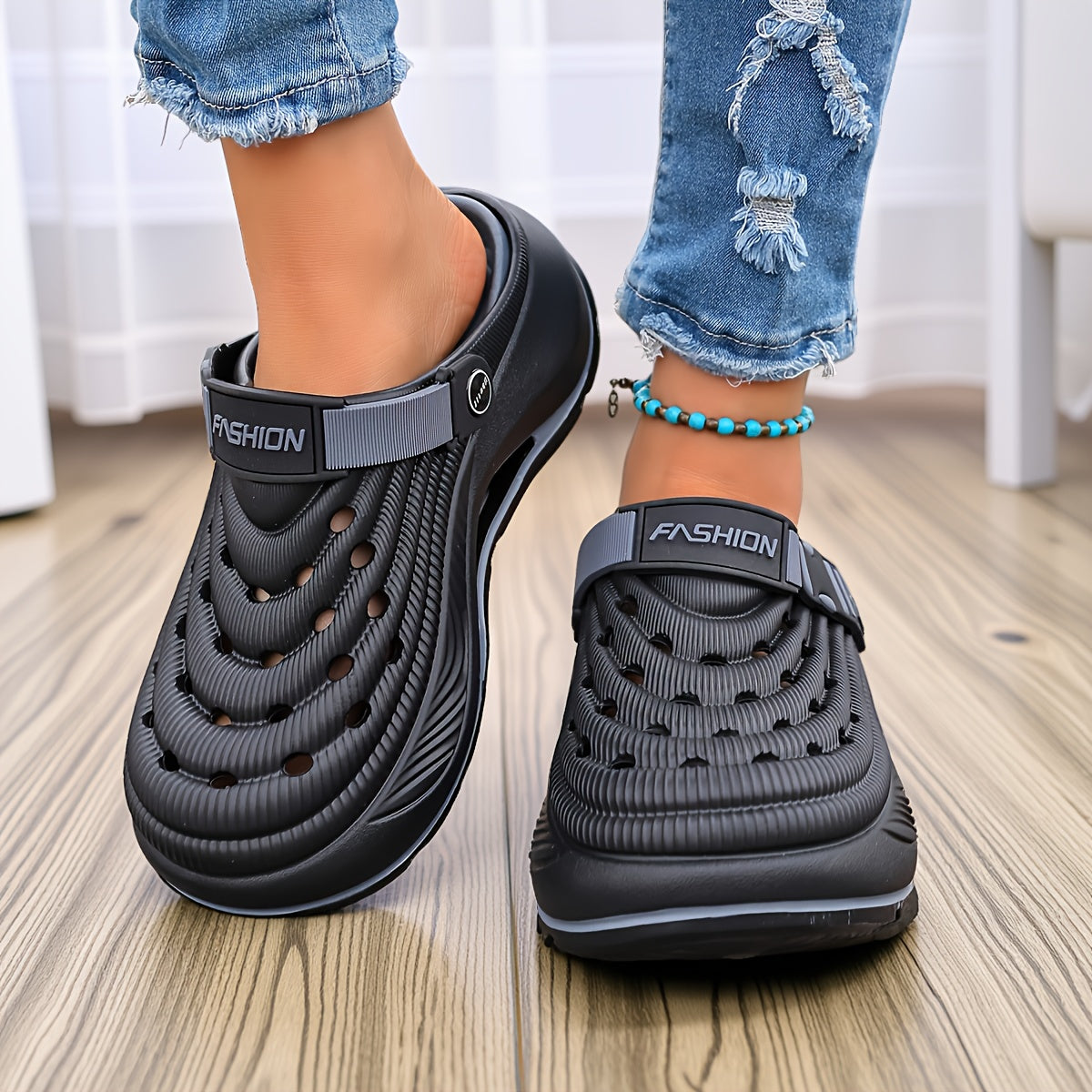 New Women'S Perforated Shoes, Non-Slip Thick Soled Hollow Breathable Casual Soft-Soled Beach Shoes, Women Shoes