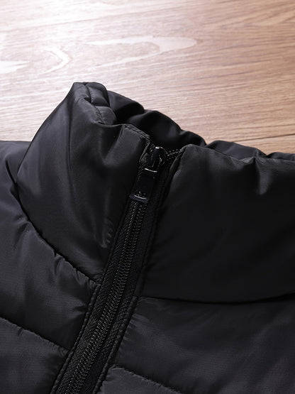Men'S Vest Suitable for Fall And Winter, Featuring a Stand-Up Collar, Zippered Pockets, Ideal for Casual Outings, Home Use, Daily Activities, Sports, And Keeping Warm. Perfect As a Christmas Gift