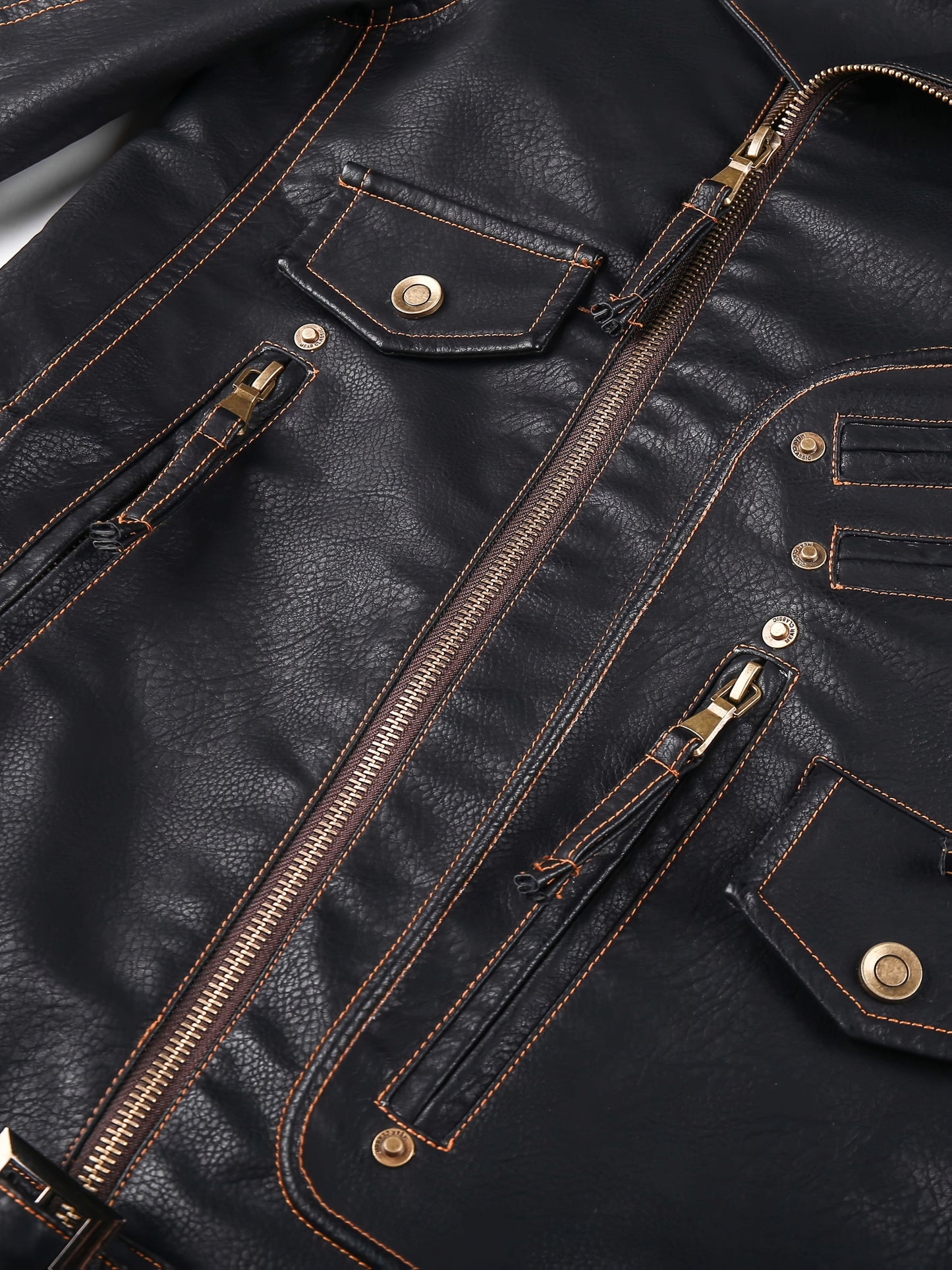 Men's Classic Black Motorcycle Biker Jacket - Multi Zipper Pockets, Adjustable Belt, Vintage Streetwear, Stylish Outerwear for Riding, Travel, Parties, Everyday Urban Look, Gift Idea