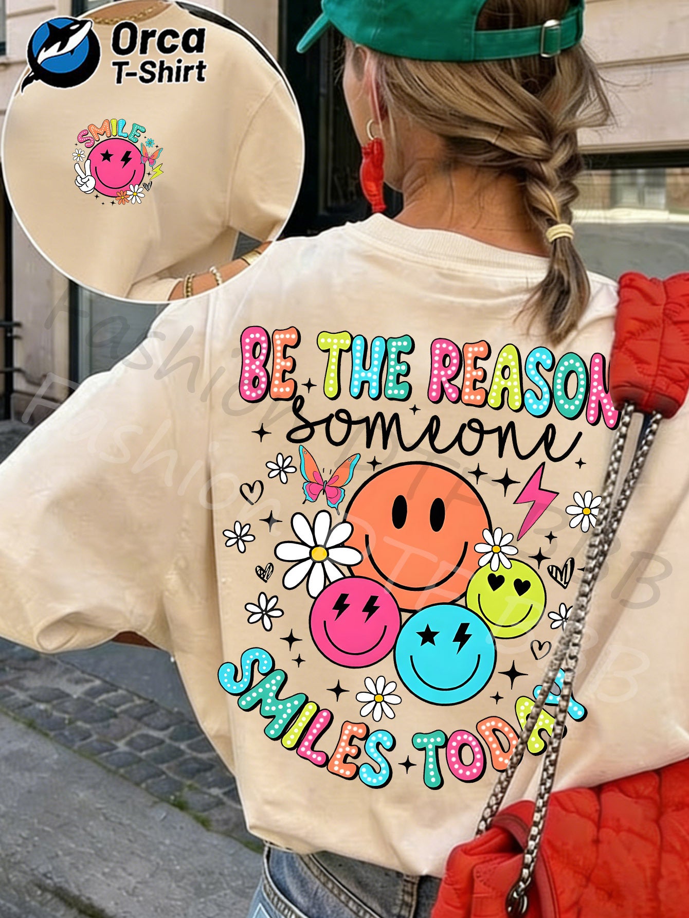 A Casual Women'S T-Shirt Made of 100% Featuring a Retro Print of Smiling Face Daisies That Radiate Positive Energy. This Y2K Style Has Short Sleeves And a Loose Round Neck