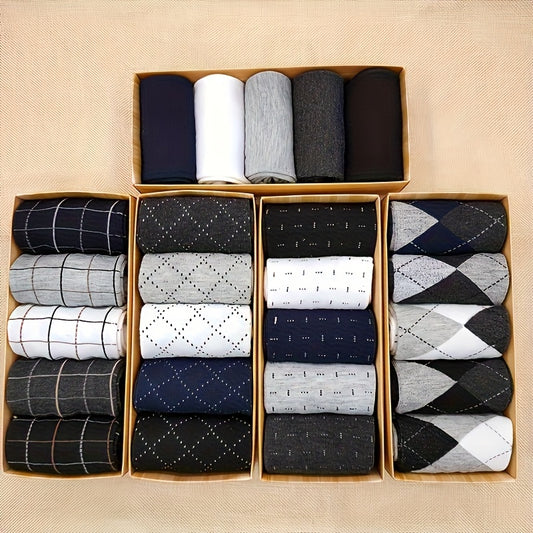 5 Pairs Simple Men'S Business Socks Breathable Anti-Odor Comfortable Men'S Compression Socks