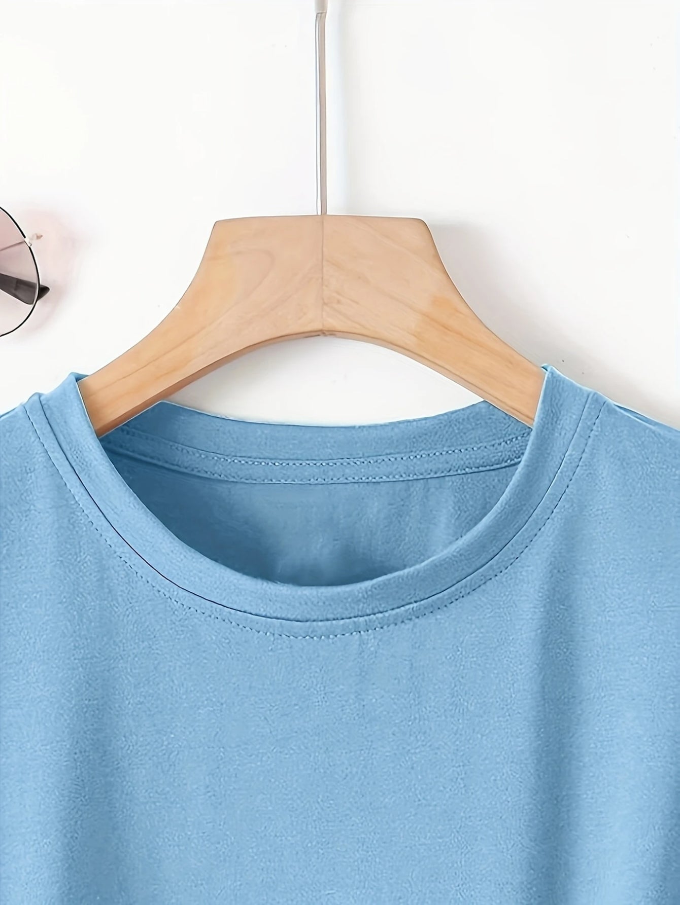 Plus Size, Plus Size Comfortable Short Sleeve Round Neck Top