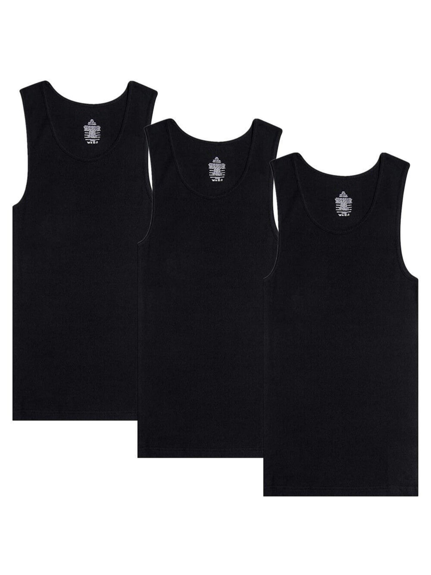 3Pcs Men's 100% Cotton Undershirt Plain Ribbed Tank Top For Daily Wear Classic Fit, Tag Free & Moisture Wicking A-Shirt