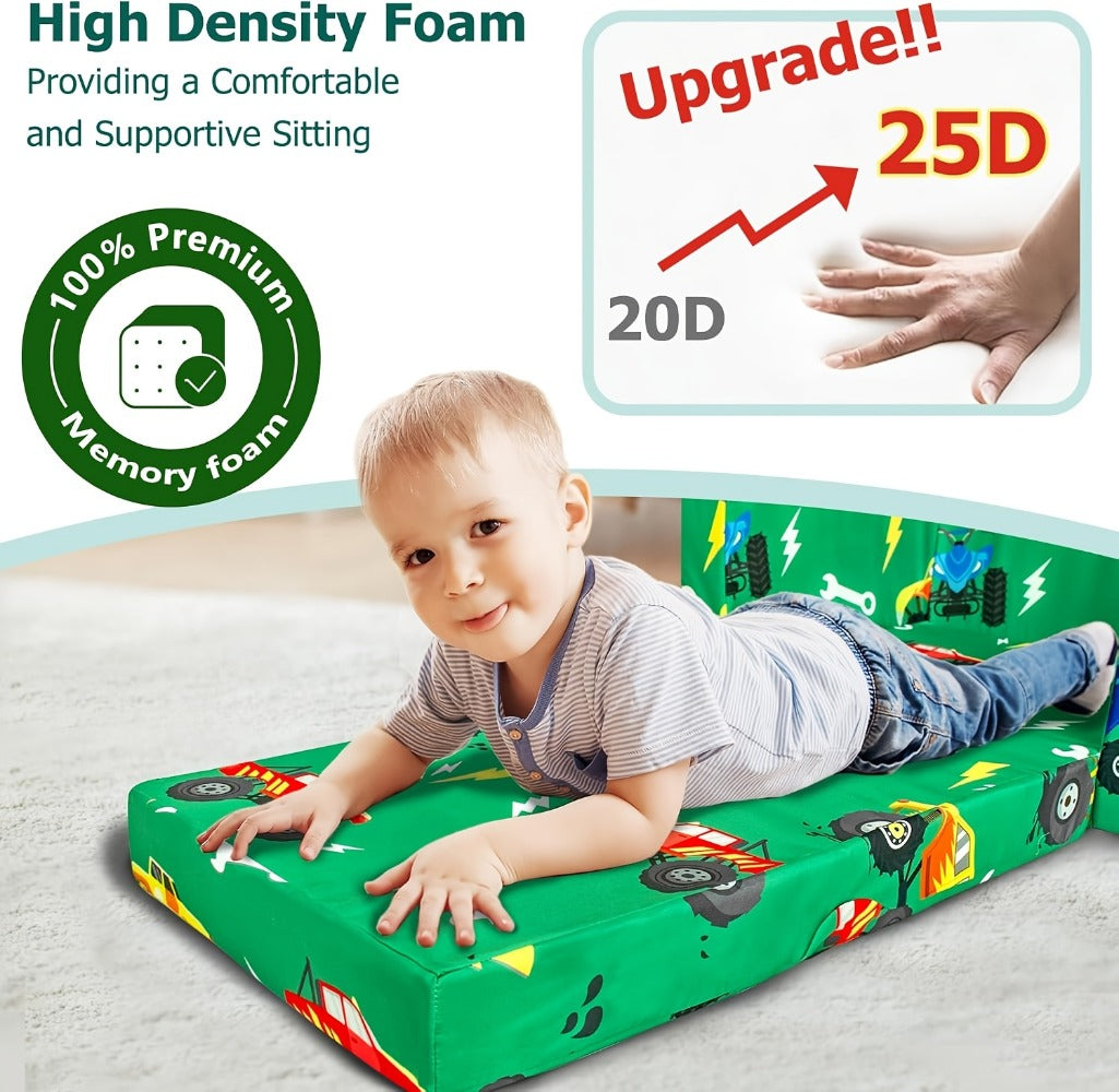 Kids Sofa Bed - Convertible Flip-Out Toddler Lounger