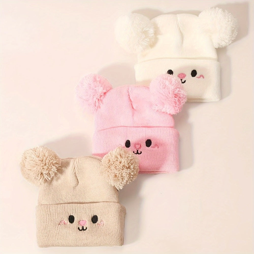Kids' Cute Print Beanie - 3-Piece Pack