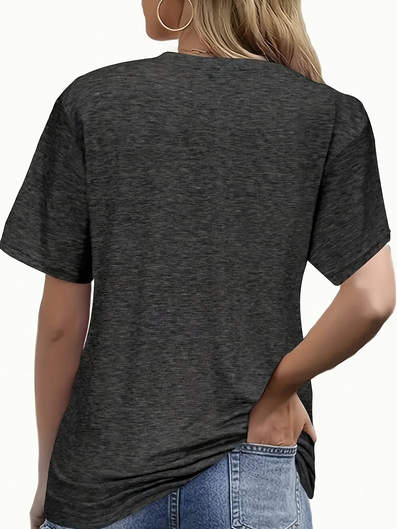 Women's V-neck Short Sleeve Casual Loose Top Base Short Sleeve T-shirt