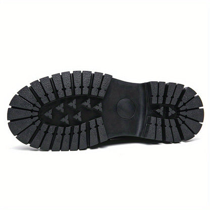 Men' S Black Soft Thick Sole Thick Heel Loafers Fashionable Tassel Business Casual Formal Work Shoes Anti Slip Protruding Ear Sole Slip Sleeve Penny Loafers