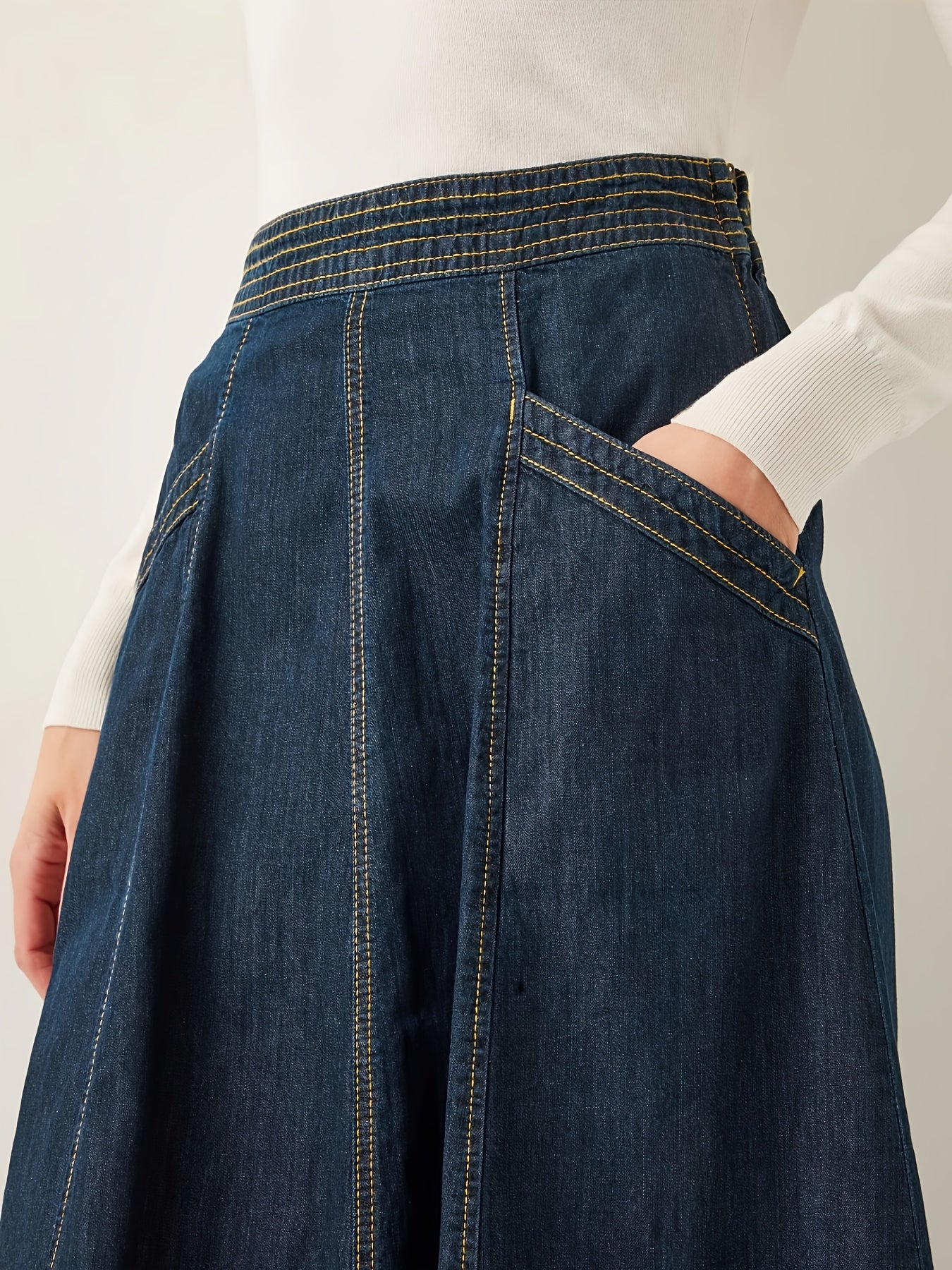 Women's Medium Blue Denim High-Waist Skirt - product view 5