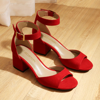 Womens Dress Sandals, Womens Chunkle Low Heel Pump Ankle Strap Dress Sandal, Elegant for Casual Occasions