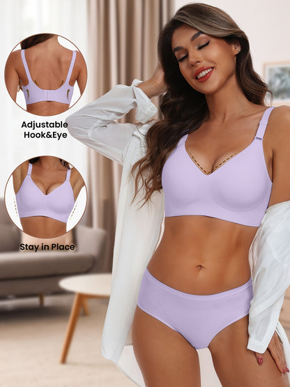 Seamless Wireless Push-Up Bra-V Neck Design, Comfortable, Supportive Intimate Apparel for Women