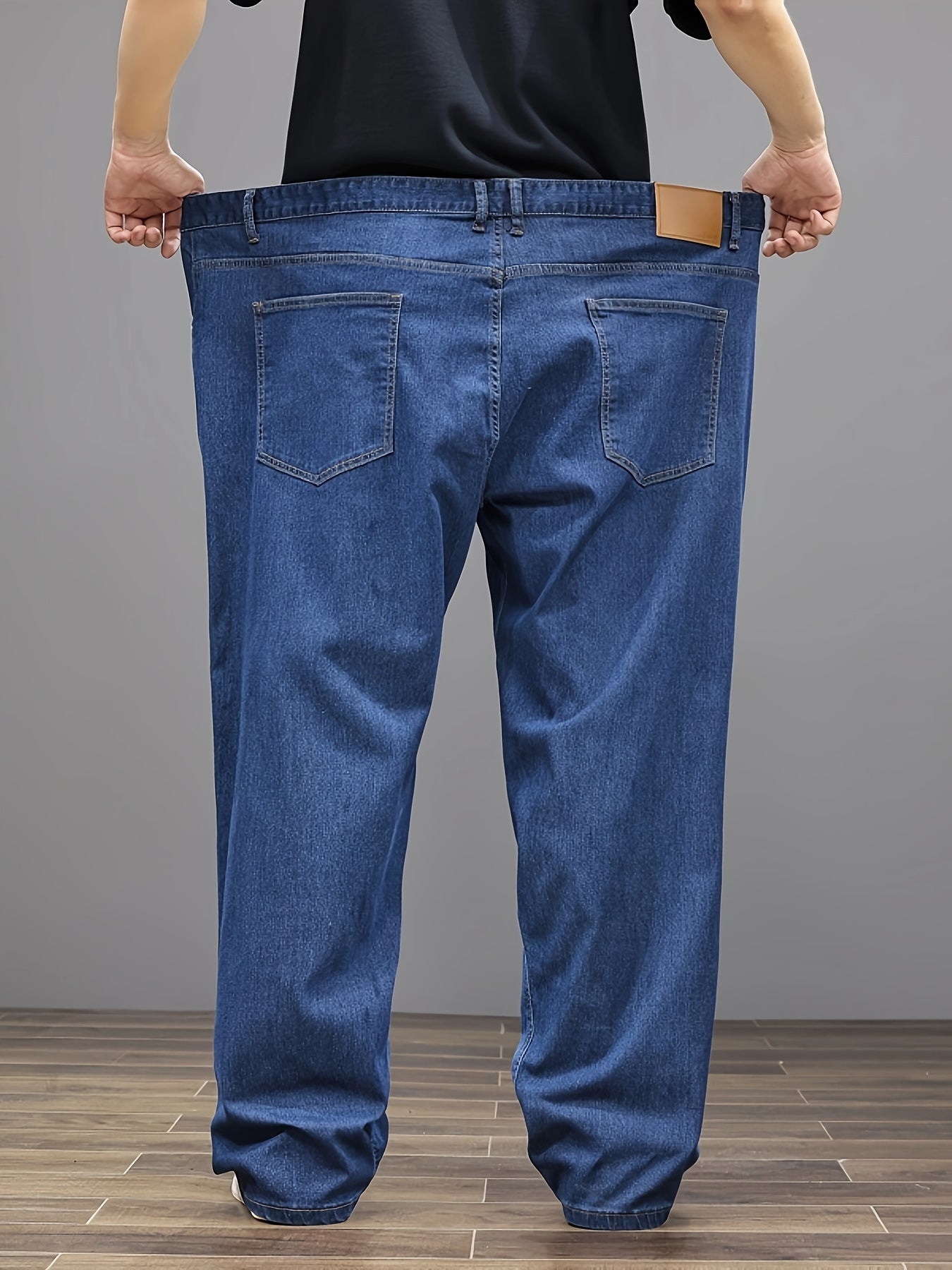Plus Size Men's Soft & Comfy Jeans - Casual Loose Fit Denim Pants with Pockets, Stretch Rayon Blend for Fall/Winter, PLUS SIZE