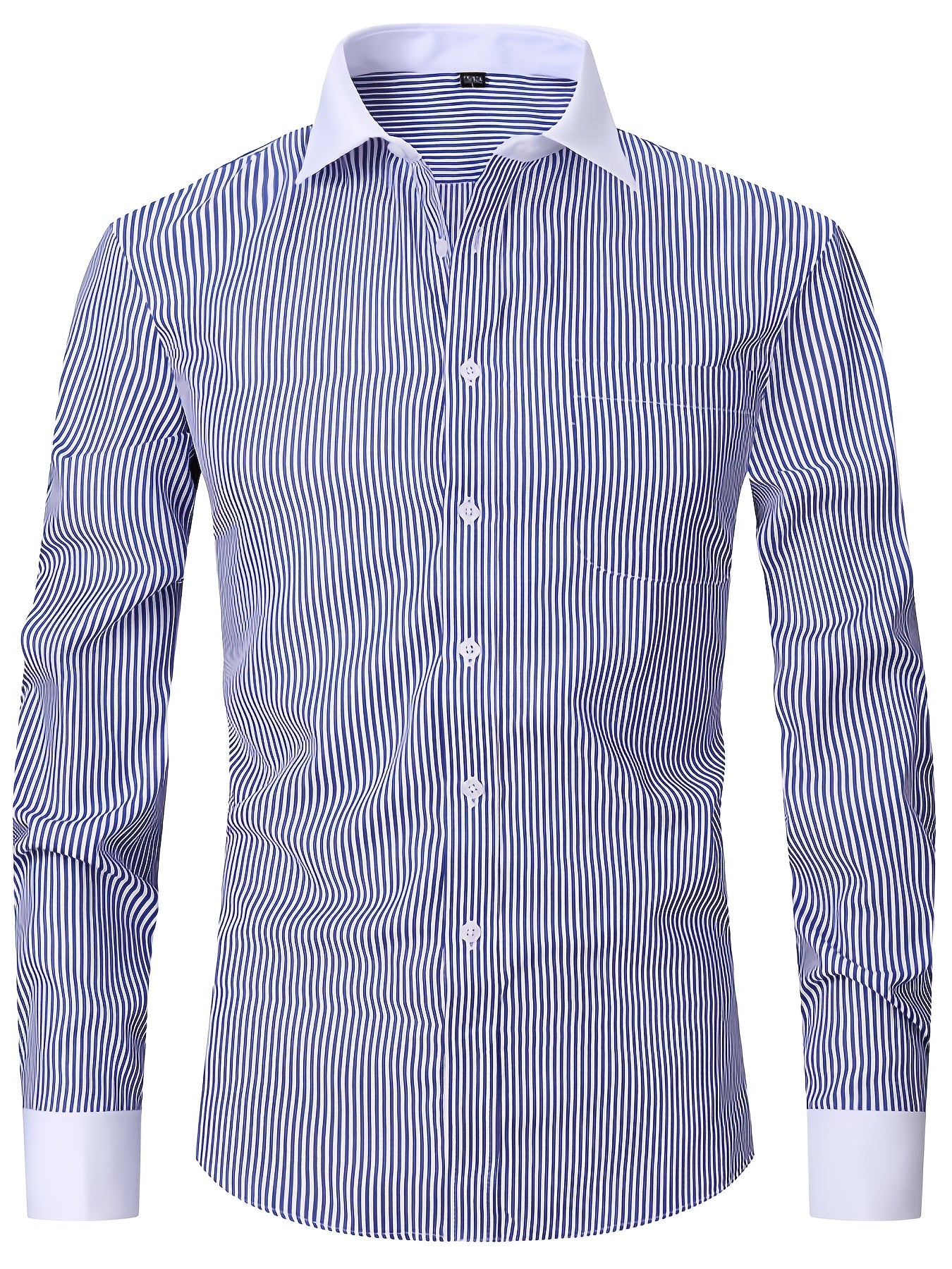 2025 New Men'S French Shirt Double-Barrel Sleeve Business Formal with Premium Cufflinks, Wedding Banquet Office Elegant Slim Fit