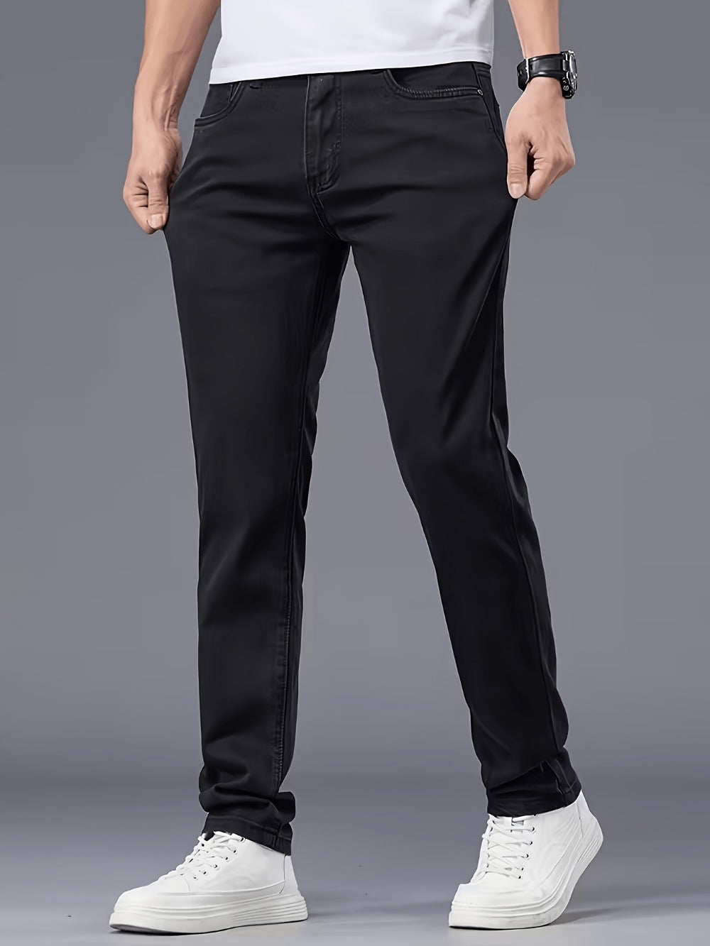 Men's Straight Leg Jeans - Classic Wash Clean Finish Everyday