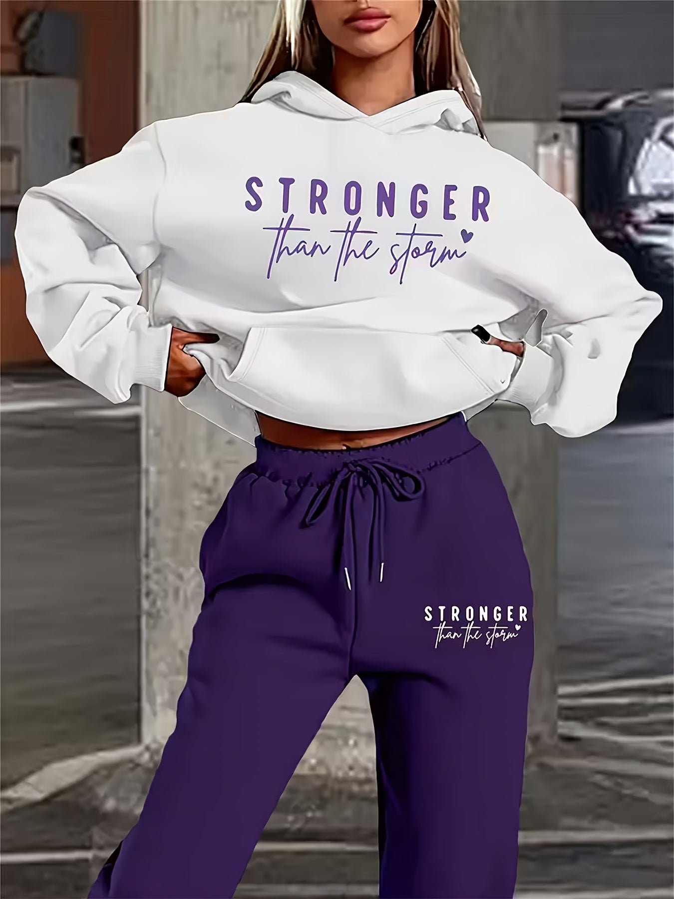 Stylish Swear Set for Women Spring And Fall Premium Fashion Youthful Hoodie Casual Sweatpants 2pcs Outfit Versatile, European And American Women's Sweatshirt Women's 2pcs Hoodie Casual Print Sweatshirt Set, 2pcs Set