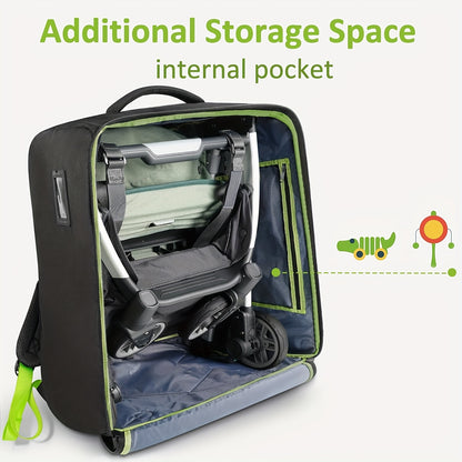 Padded Stroller Bag for Airplane Travel Fits for UPPA MINU, MINU V2/V3, Nuna TRVL, Gate Check Stroller Bag with Large Inner Mesh Pocket, Sturdy Stroller Storage Backpack for Accessories