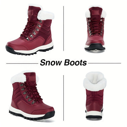 Womens Snow Boots Mid-Calf Winter Boots faux fur Lined Non-Slip Warm Boots for Work Hiking Outdoor Warm